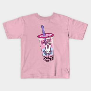 Winky Face Bubble Tea Kids T-Shirt